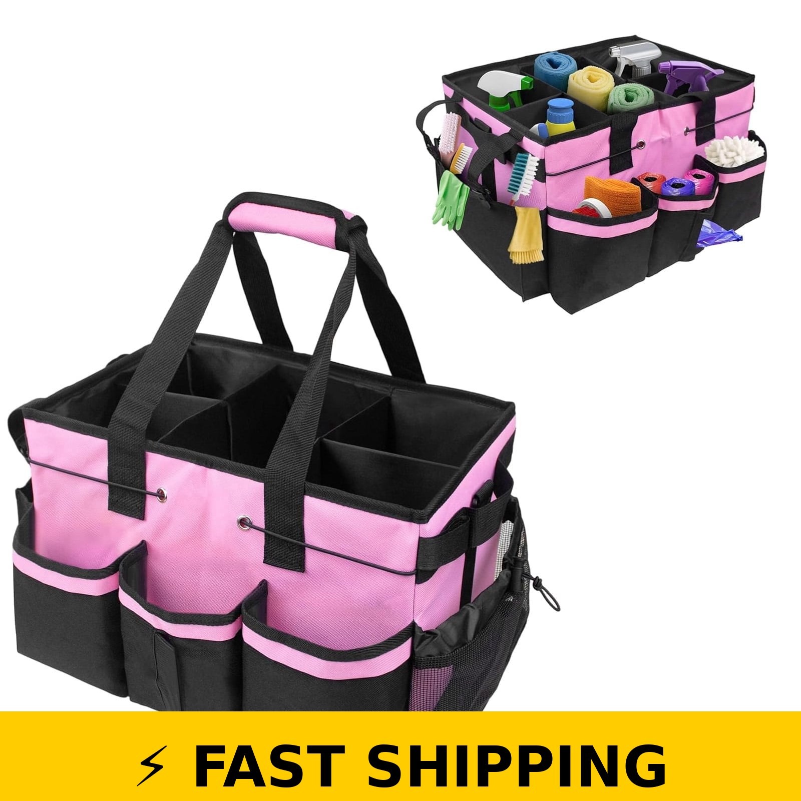 LANGSONGHONG Large Cleaning Caddy Bag with Multi Pockets