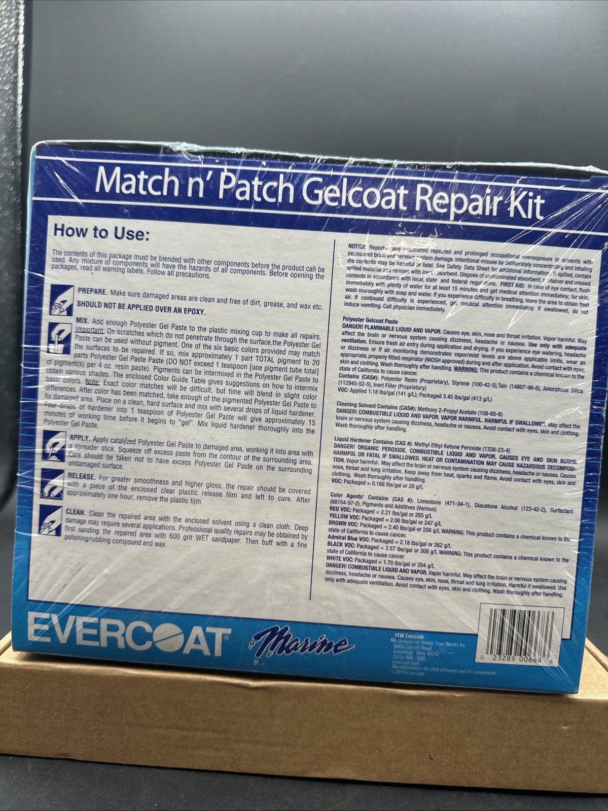 1 Evercoat Marine Match N’Patch Kit – Fixes Nicks, Gouges & Scratches
