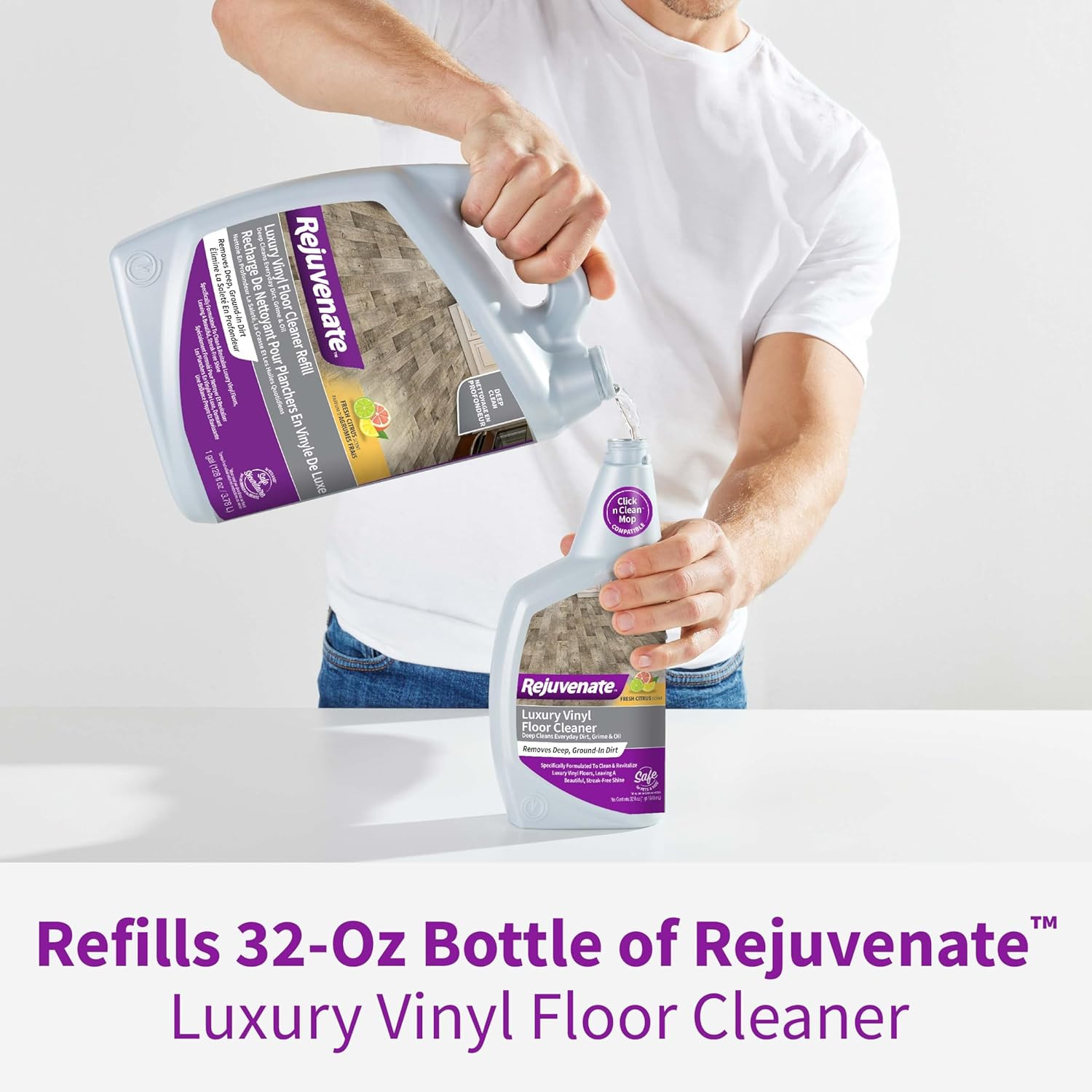 Luxury Vinyl Floor Cleaner Refill, 1 Gallon, Gently Cleans and Revitalizes Luxur