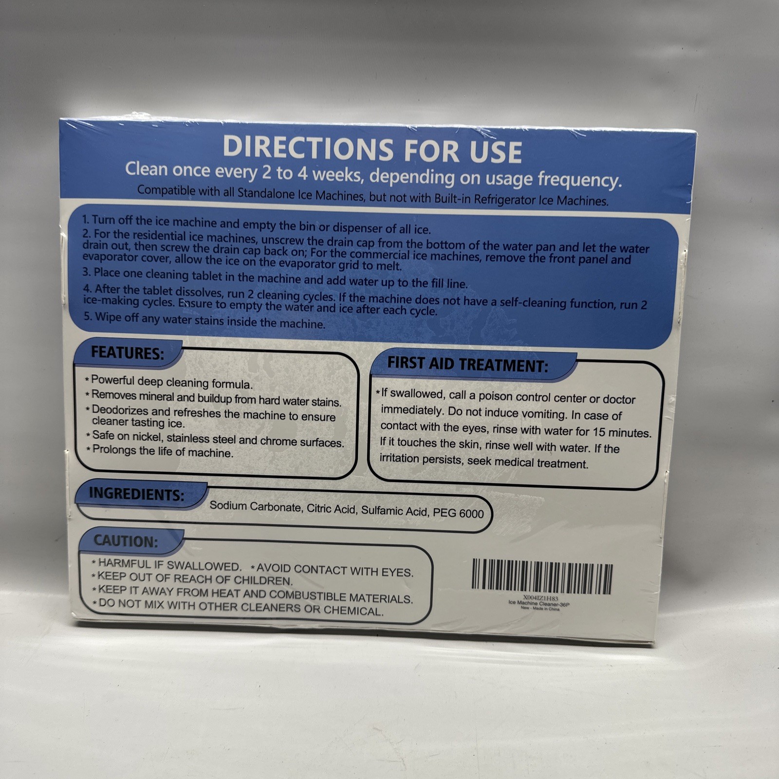 Ice Machine Cleaner Descaler Gentle Household Cleaning Descaling Sheet 36 Pack
