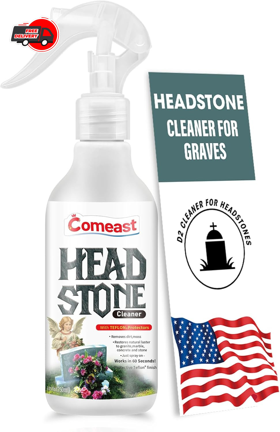 Headstone Cleaner for Graves, Cemetery, Gravestone, Tombstone Cleaner Solution R