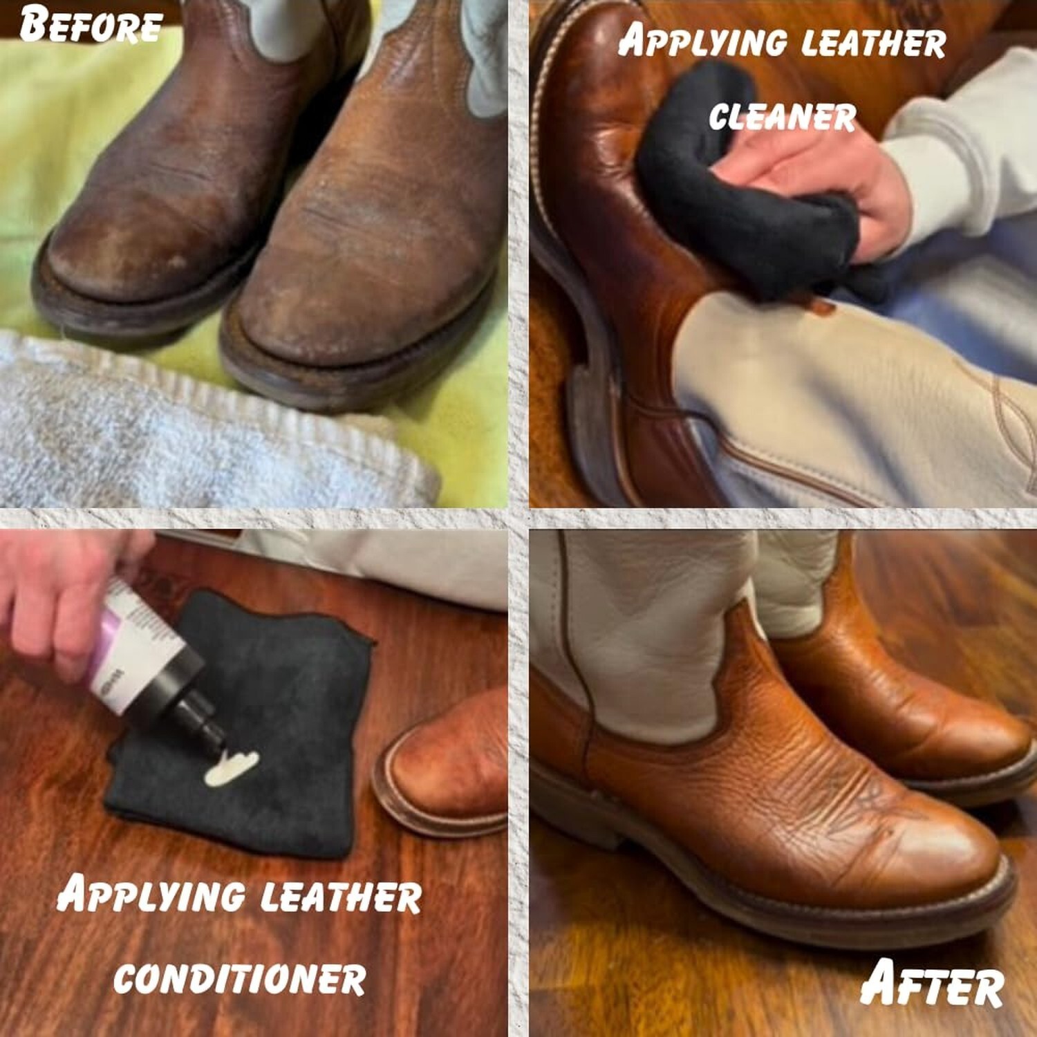 WhishWash Leather Care Kit – 16-fl oz Premium Leather Cleaner and Leather Con