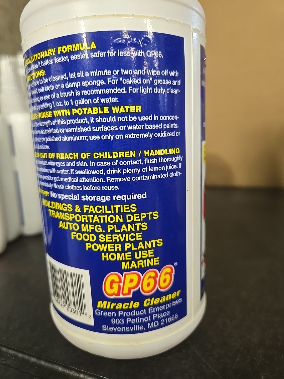 GP66 Green Miracle Cleaner and Degreaser 32FL OZ Bottle With Sprayer- LOT OF 3