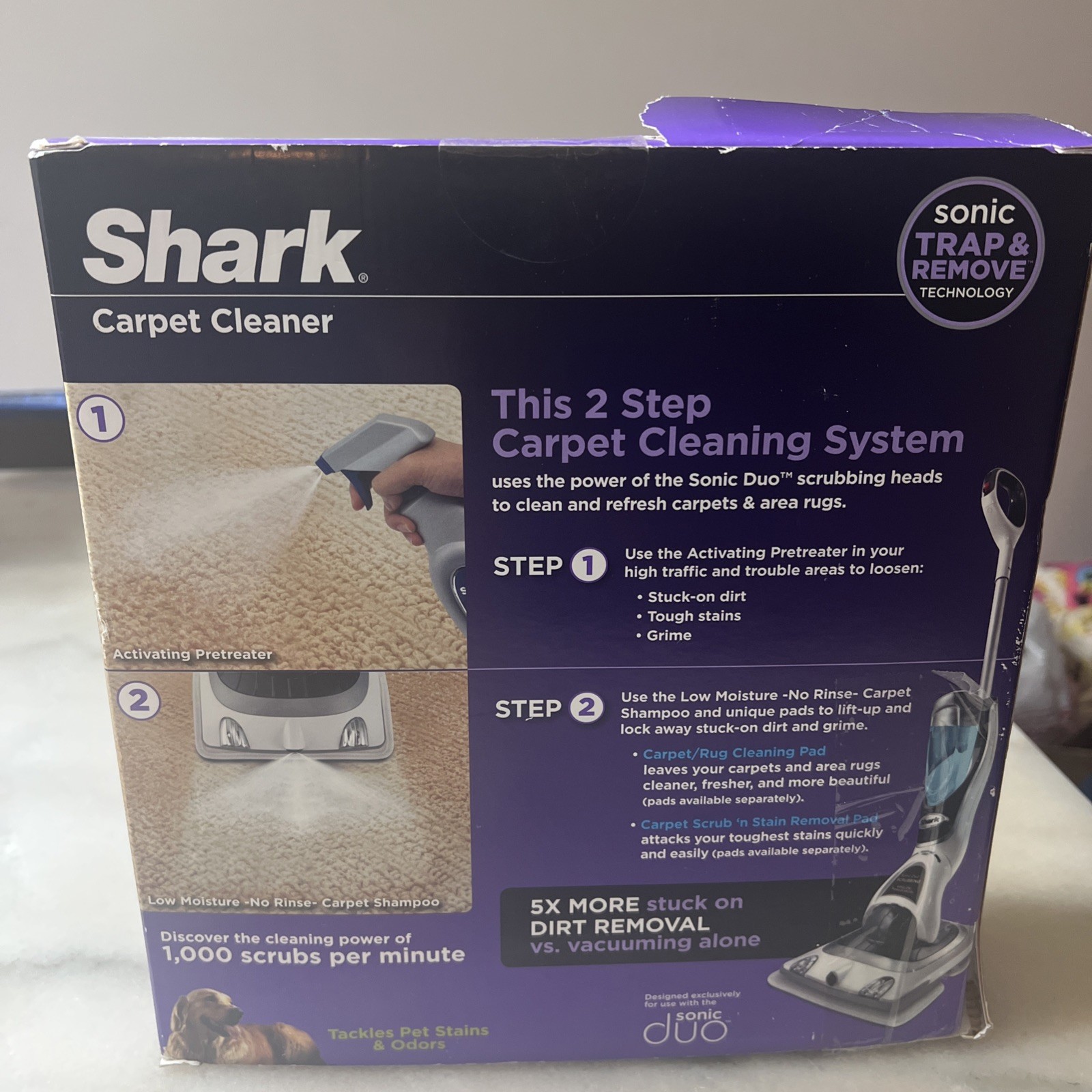 Shark Sonic Carpet Clean/ Odor Remover Plus Conce. Pretreater Carpet Stain.