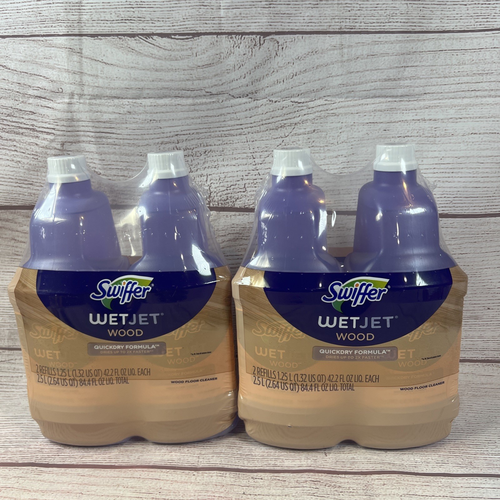Swiffer Wetjet Wood Floor Cleaner Solution Refill, 42.2 Oz – 4 Pack Bundle!