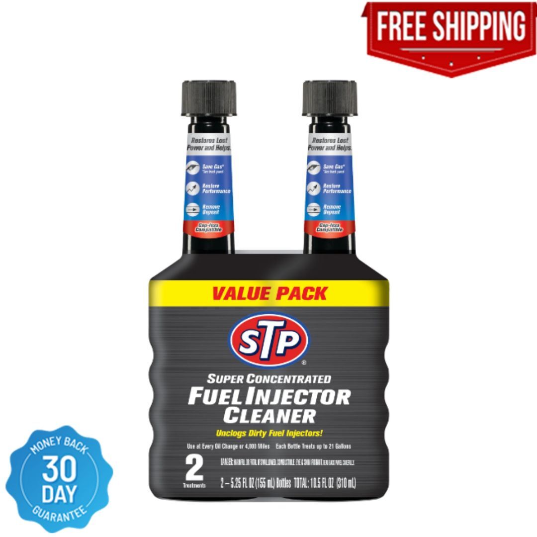 2Pcs STP Super Concentrated Fuel Injector Cleaner – 5.25 fl oz Best Fuel Cleaner