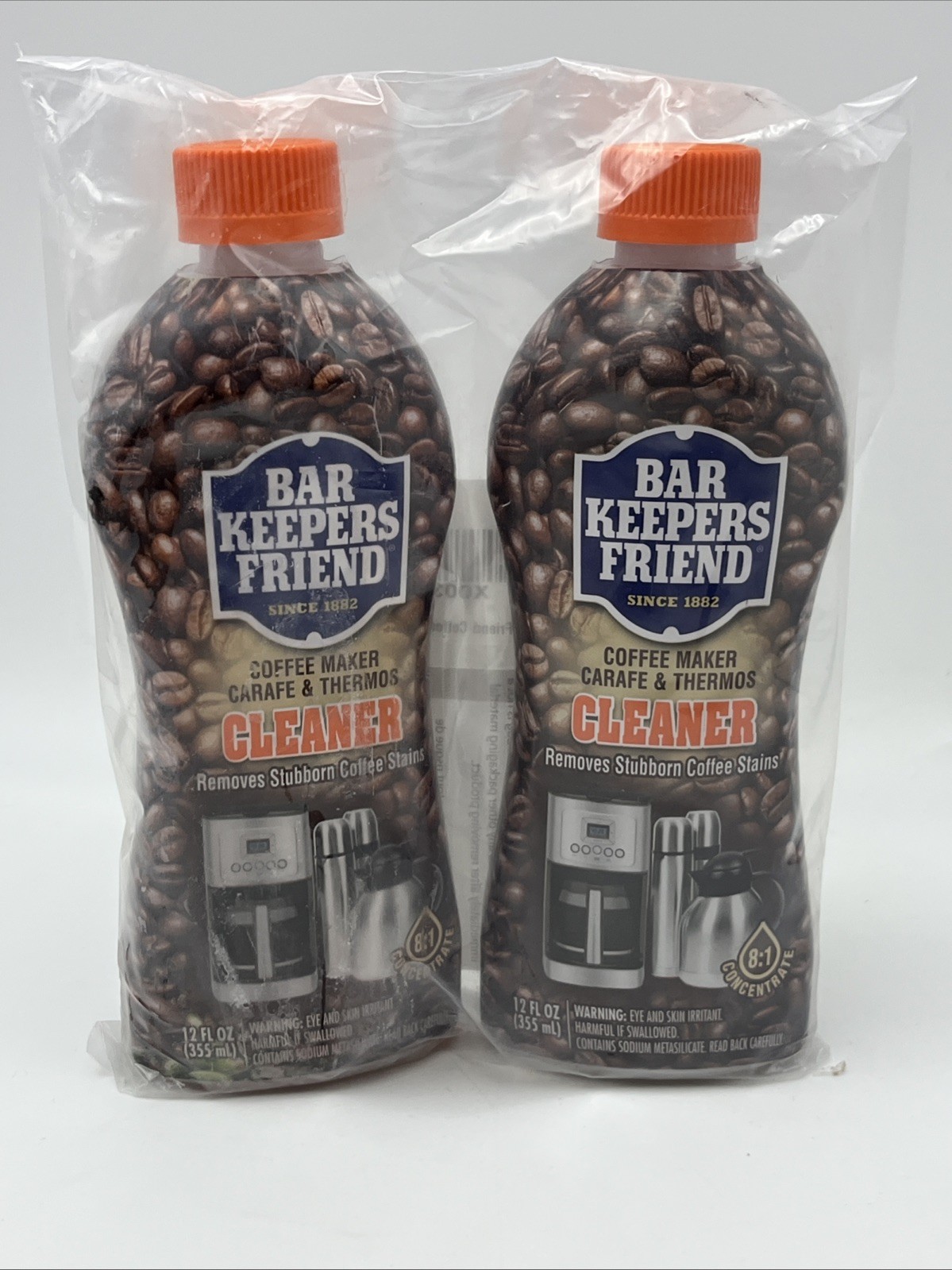 2X Bar Keepers Friend Coffee Maker Carafe & Thermos Coffee Stain Cleaner