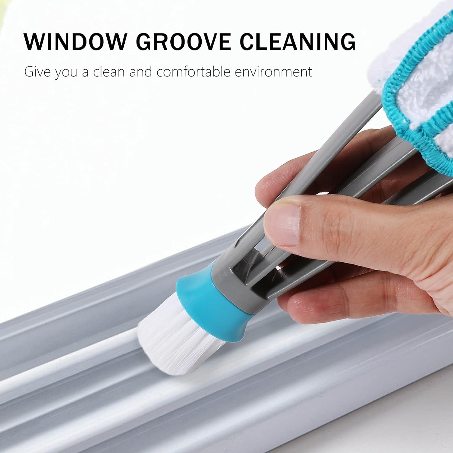 Efficient Window Cleaner Duster with 5 Washable Microfiber Sleeves – 10″ Long