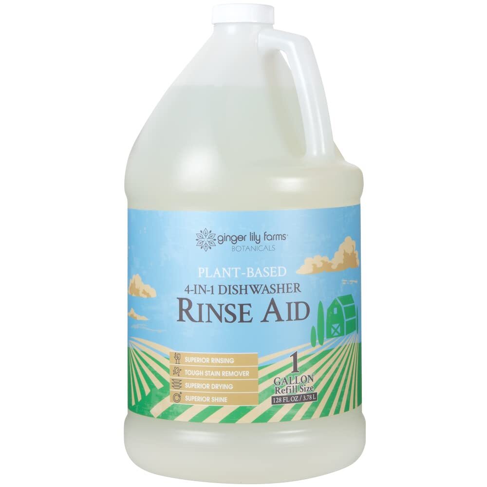 Plant Based Dishwasher Detergent 128 Fl Oz Eco Friendly Stain Remover Rinse Aid