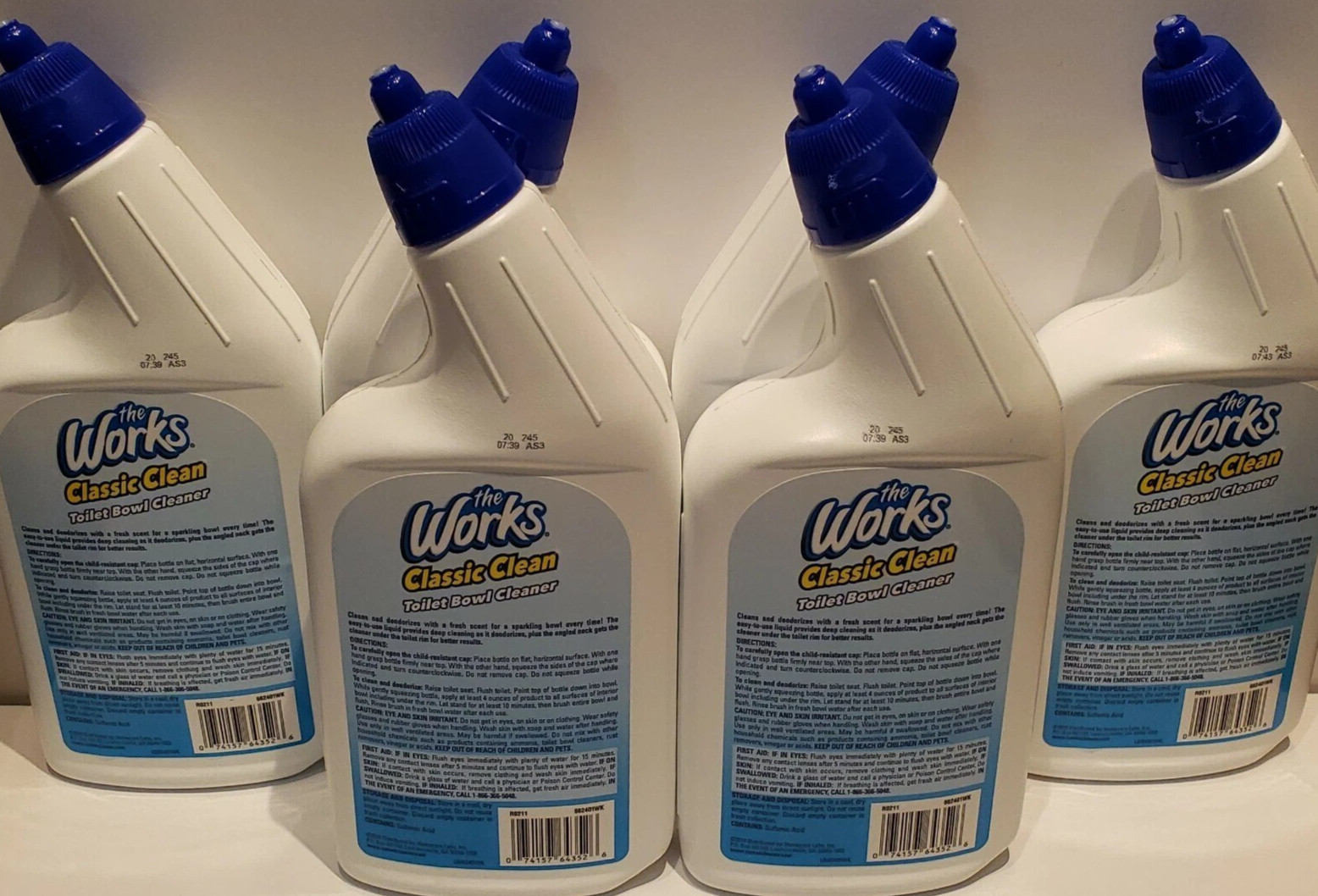 The Works Toilet Bowl Cleaner- LARGE 24 fl oz {6 BOTTLES} Cleans and Deodorizes