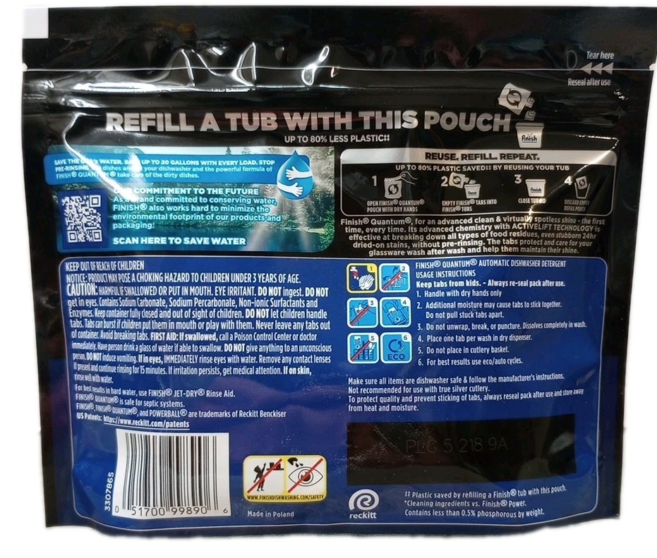 Finish Quantum Advanced Clean Dishwasher Pods, 2 x 14 Tabs + Rinse Aid 80 Washes