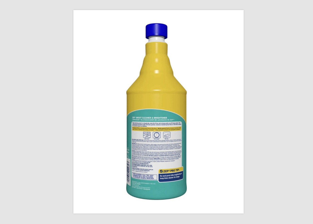 ZEP Grout Cleaner & Brightener Professional Strength Acidic Formula – 1qt (32oz)