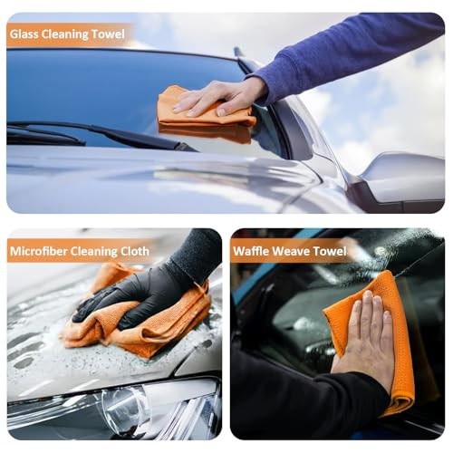 9Pcs Car Wash Detailing Kit Cleaning Kits,with Wash Mitt Wax Orange 9pcs