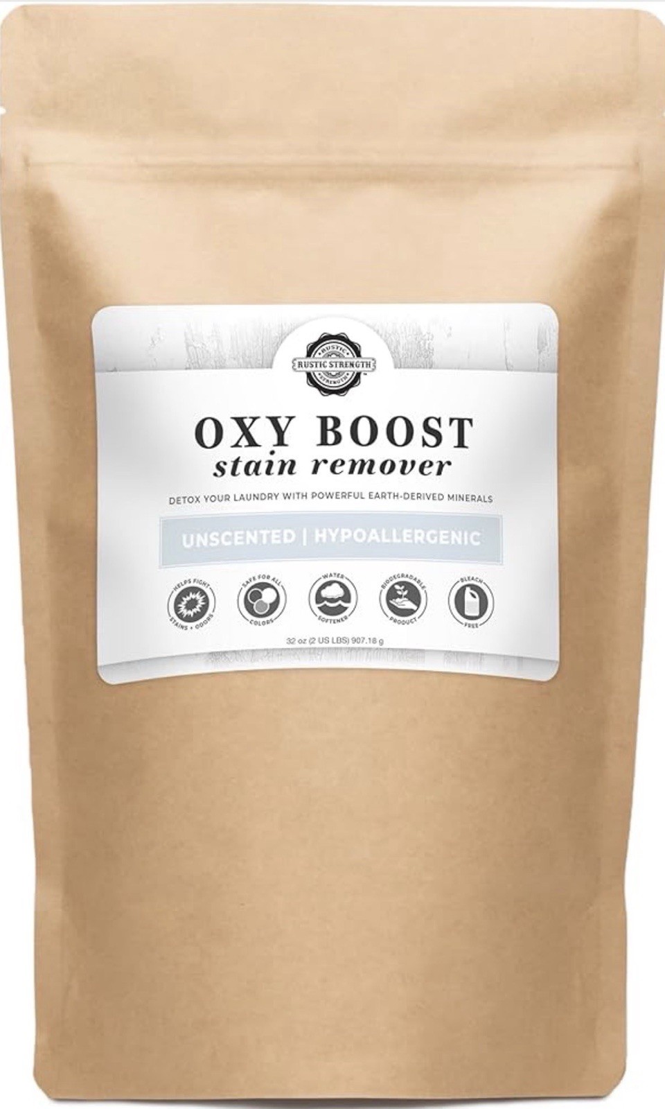 Rustic Strength-Natural Oxy Boost Stain Remover-Powdered-Color Safe-2lb. Bag