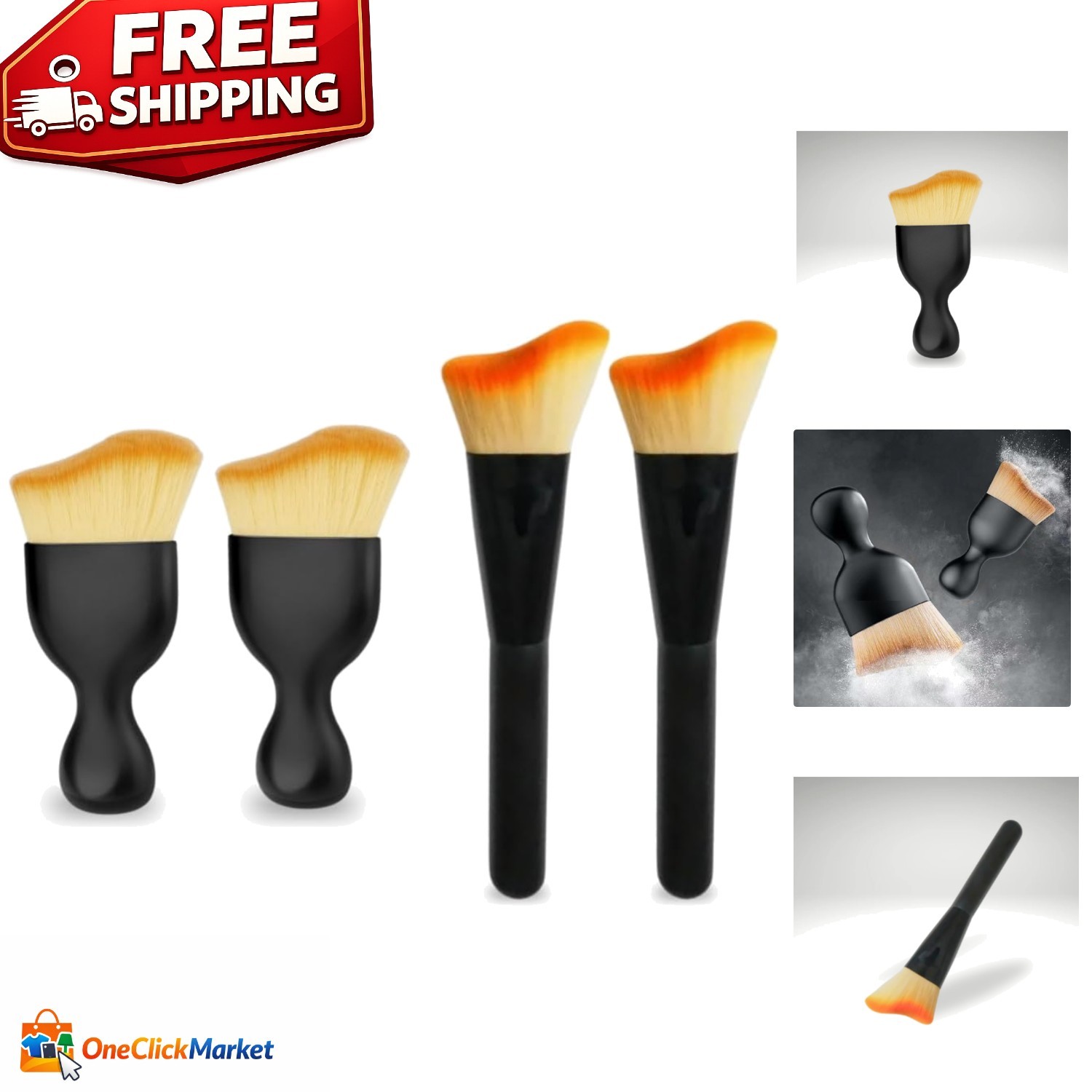 Versatile Interior Cleaning Brush Set – 4 Pieces for Car and Multi-Surface Use