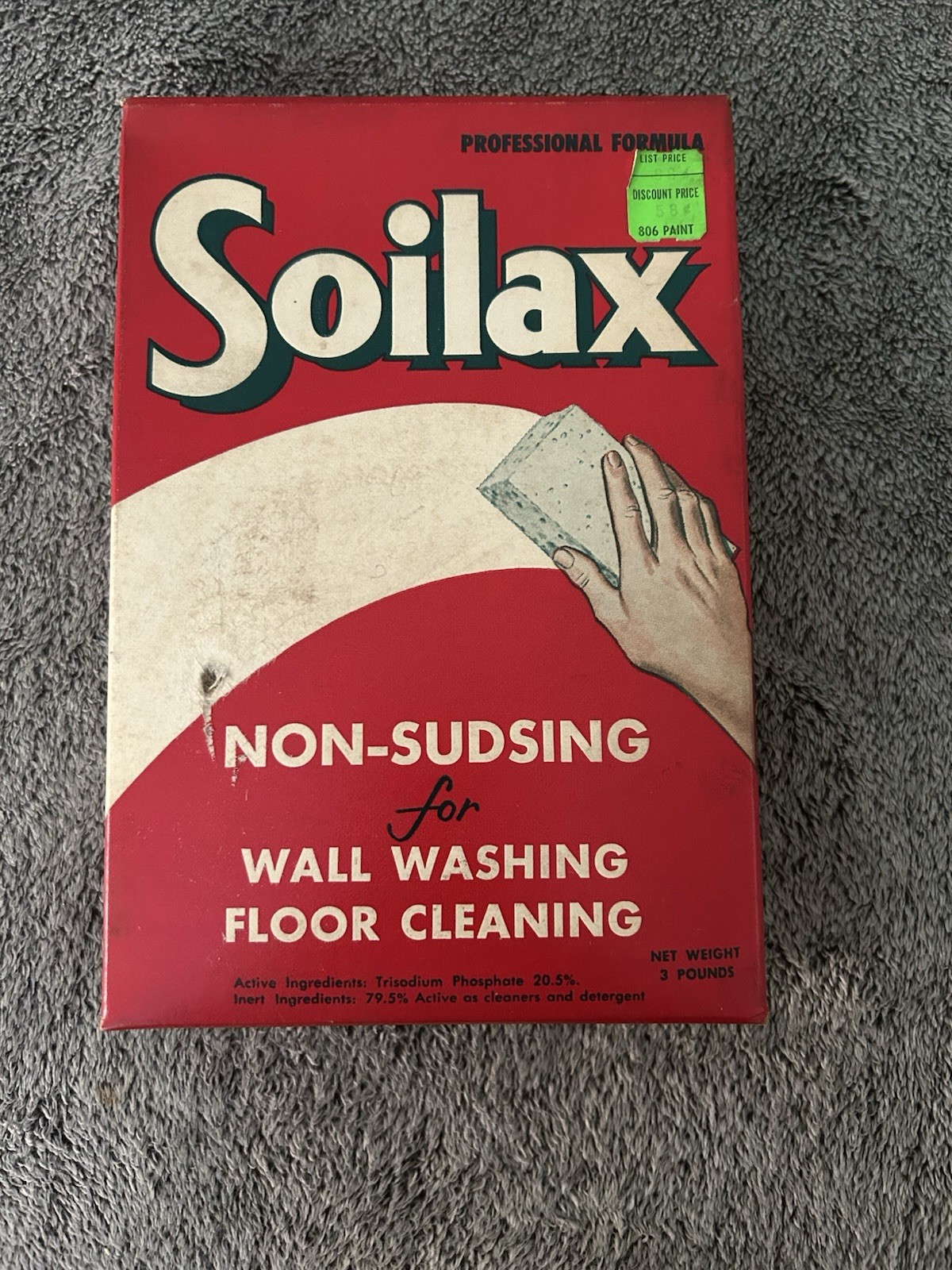 Soilax Vintage Powdered Cleaner Wall Floor 3 Lb Box Collectible Vintage 1965