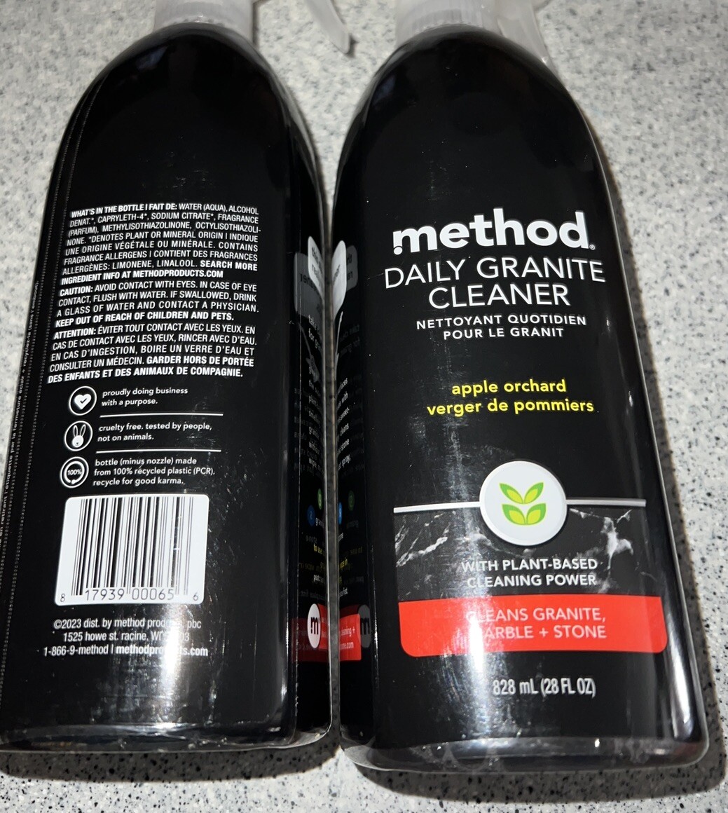 METHOD GRANITE CLEANER (NEW) X 2 BOTTLES -APPLE ORCHARD SCENT