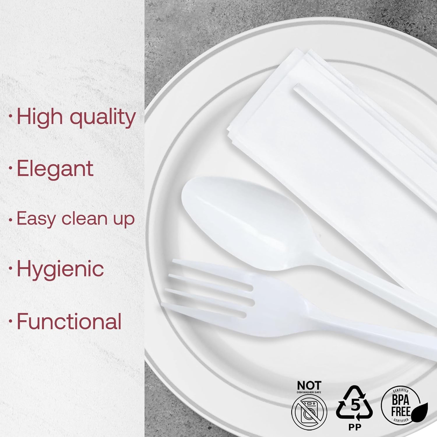 Disposable Individually Wrapped Utensil Kit with Napkin & Milk Straw, 6000-Pie