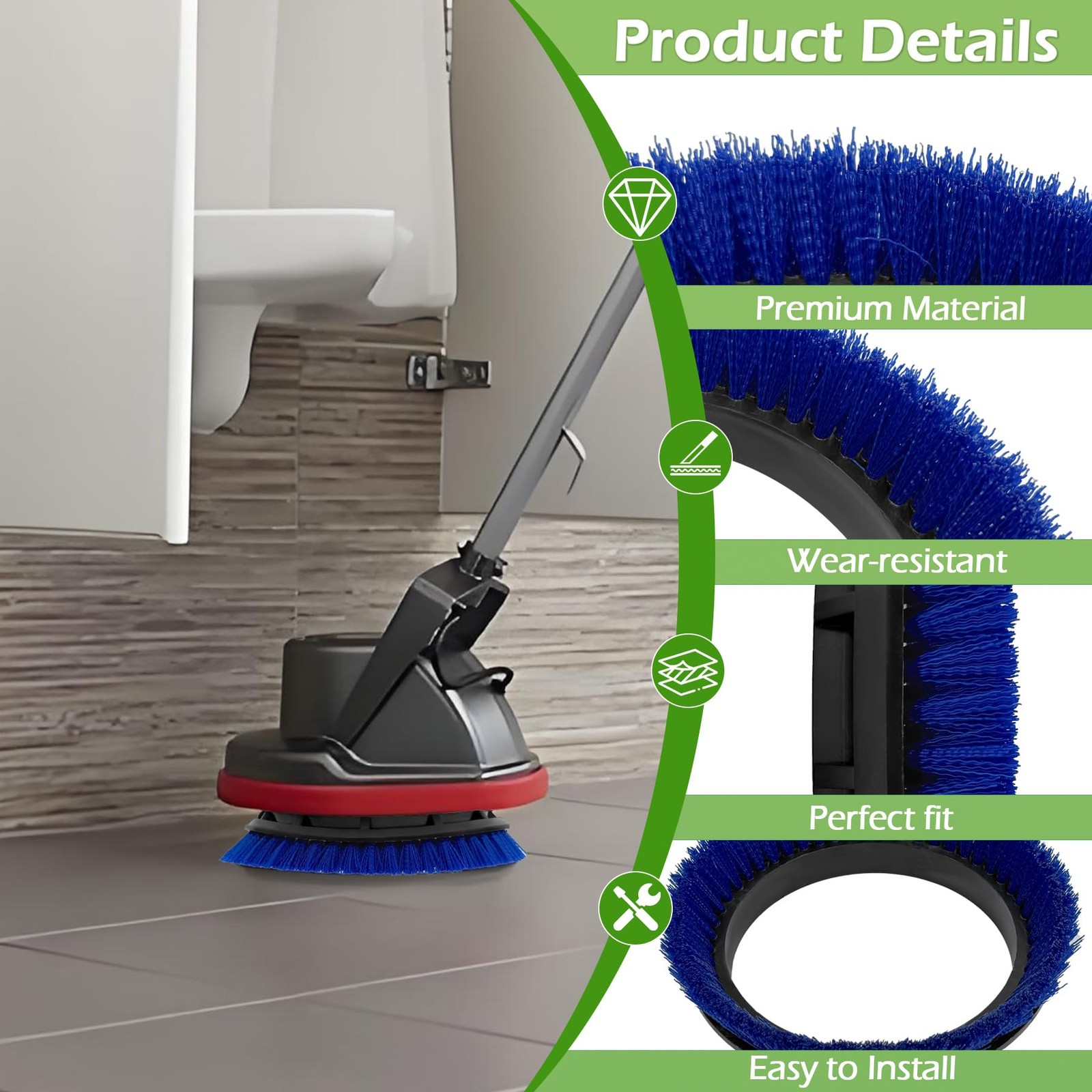 237058 Polypropylene Scrub Orbiter Brush 10.5 Inch Diameter Blue Floor Machine