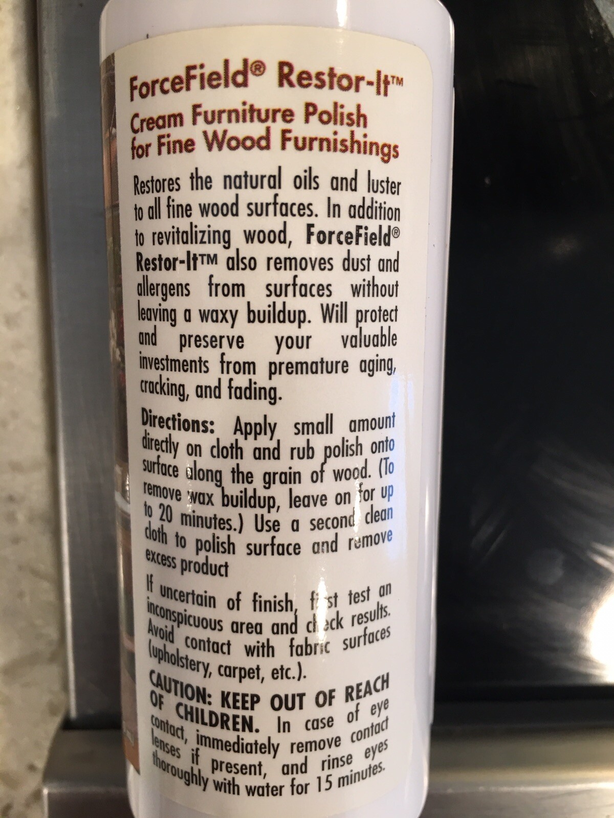 FORCEFIELD 4 Oz RESTORE IT FURNITURE POLISH PROTECTOR FINE WOOD FURNISHINGS