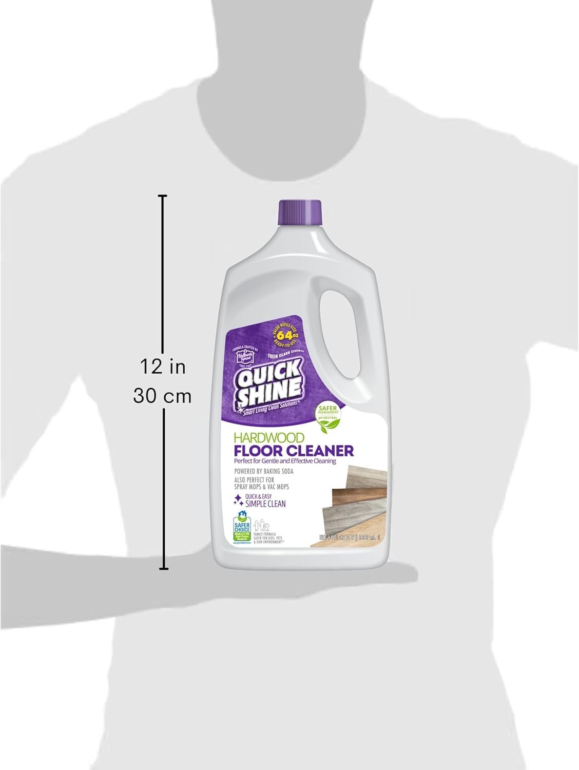 64oz Hardwood Floor Cleaner – Plant-Based, Streak-Free, No Rinse – Safe for Kids