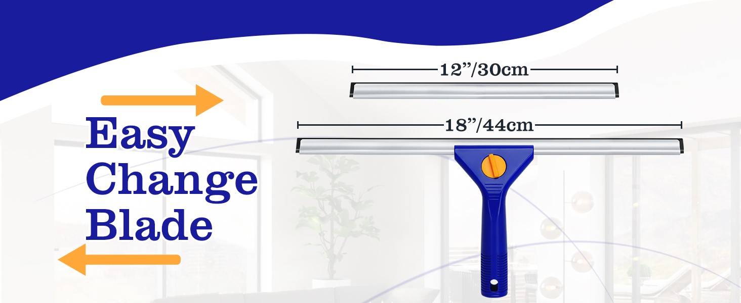 18-Inch Window Squeegee Professional with 12-INCH Chanel Squeegee for Shower