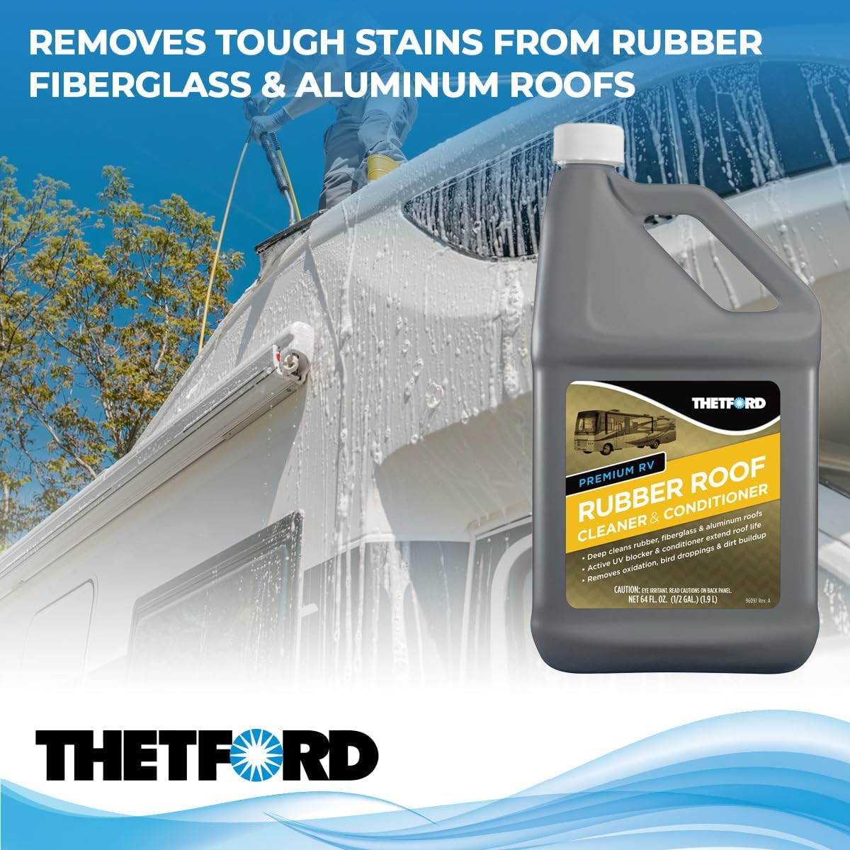 RV Rubber Roof Cleaner Non Abrasive 64oz Formula