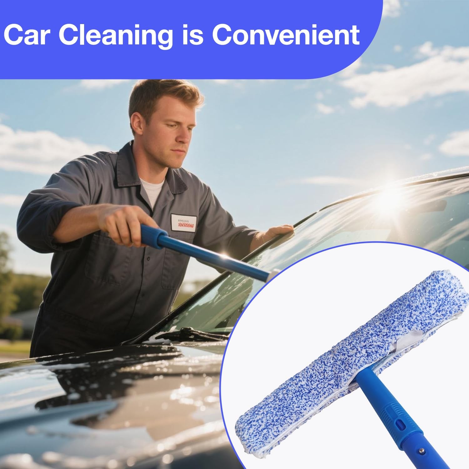 4 Pack 14″ Microfiber Window Scrubber Refill Replacement Compatible with Unge