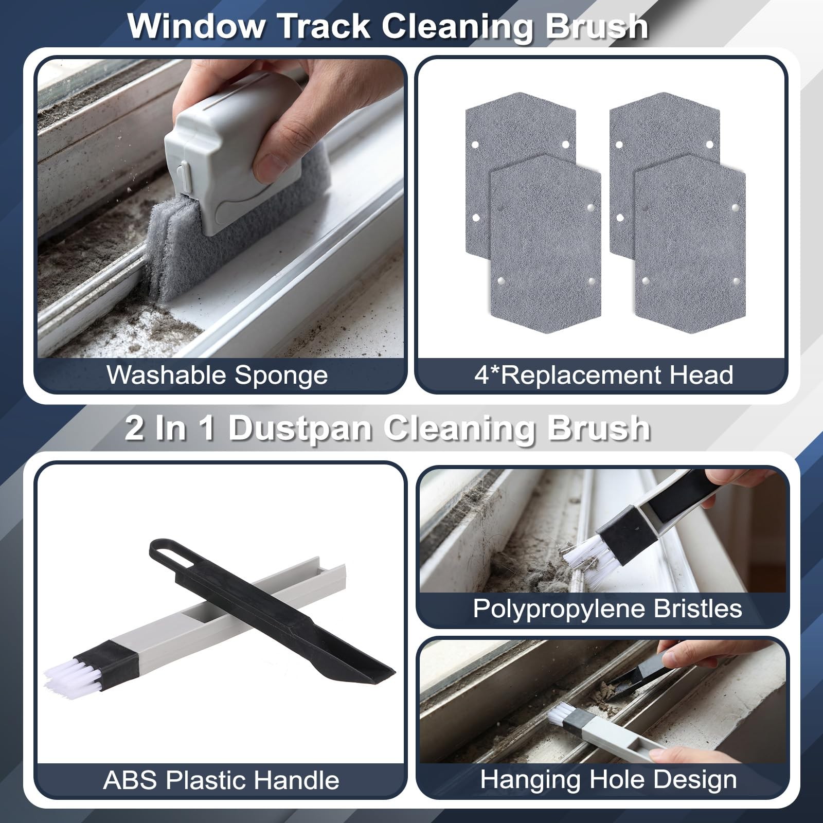 23 Pcs Window Track Cleaner Tools Set, Window Groove Cleaning Brush Kit for S…