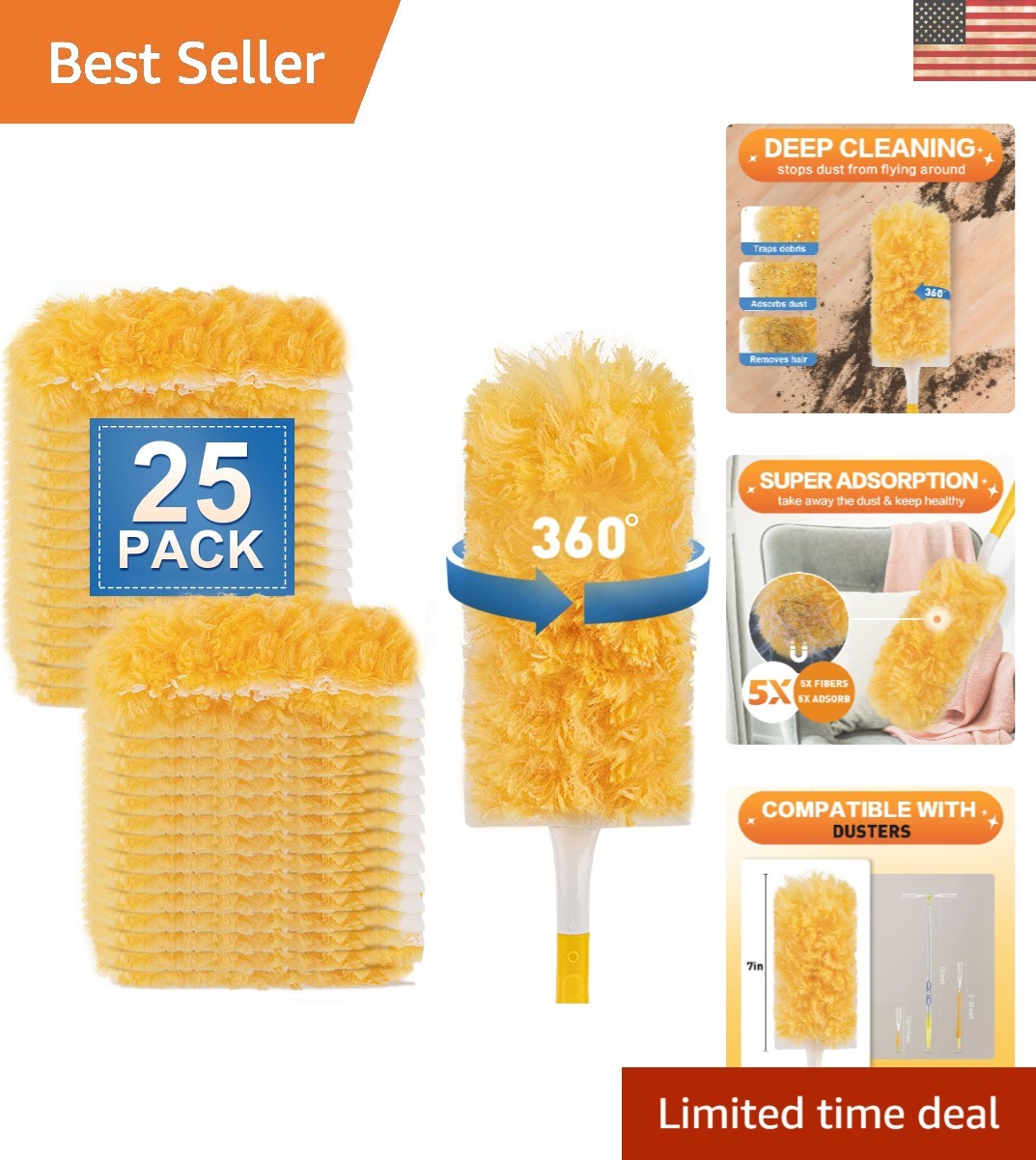 Easy 25 Count Disposable Duster Refills – Fragrance-Free & Impactful Cleaning