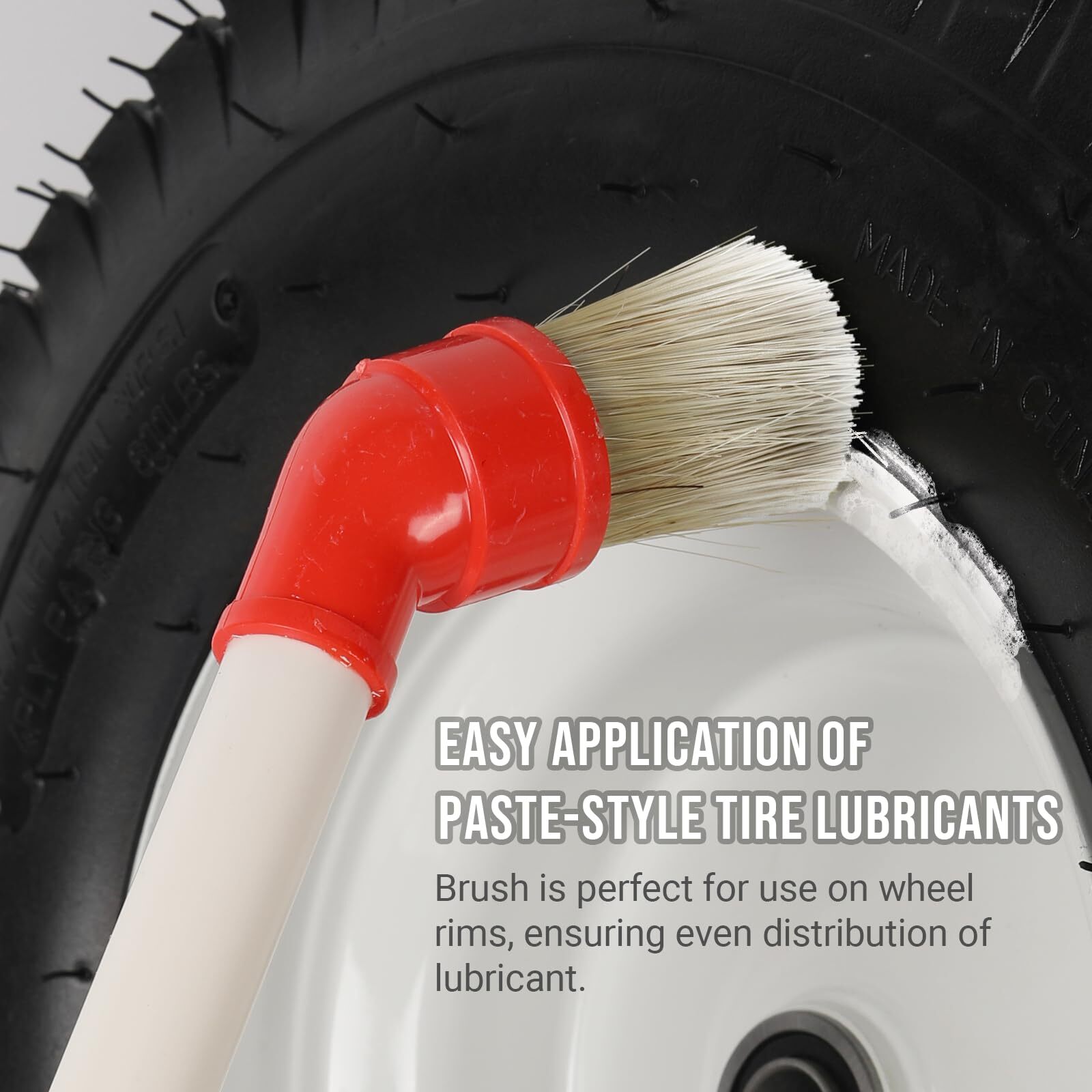 2Pack Curved Tire Brush 11″ Plastic Handle for Paste Application 45-Degree