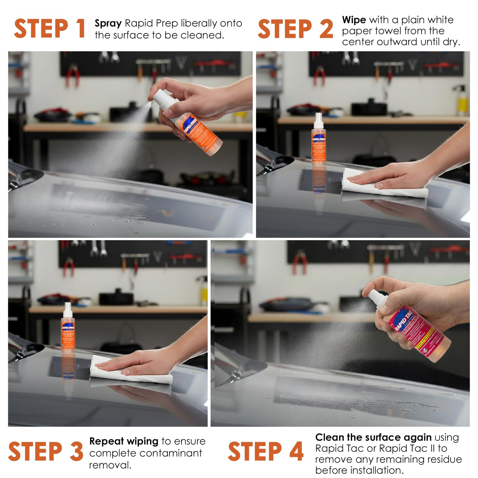 Rapid Prep Surface Cleaner 4 oz | Safe Water Based solution Removes Wax, Grea…