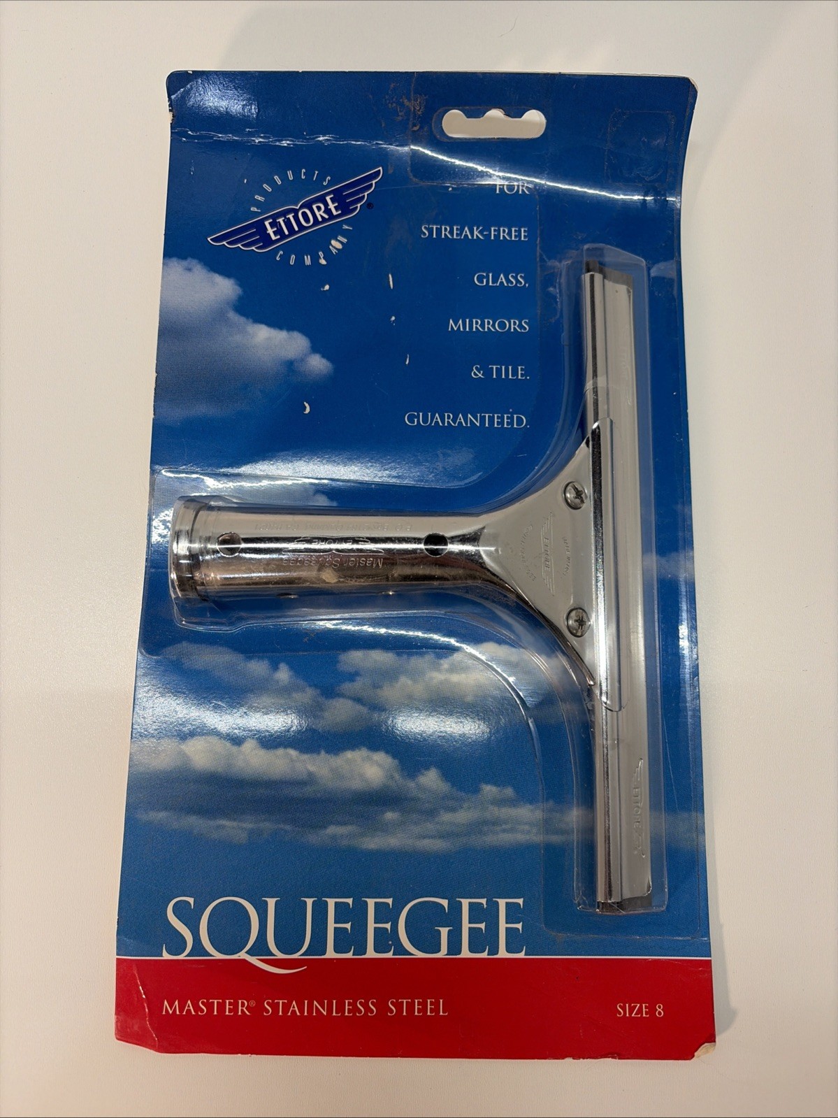 New Squeegee Ettore Stainless Steel Size 8 Streak Free Glass 1998