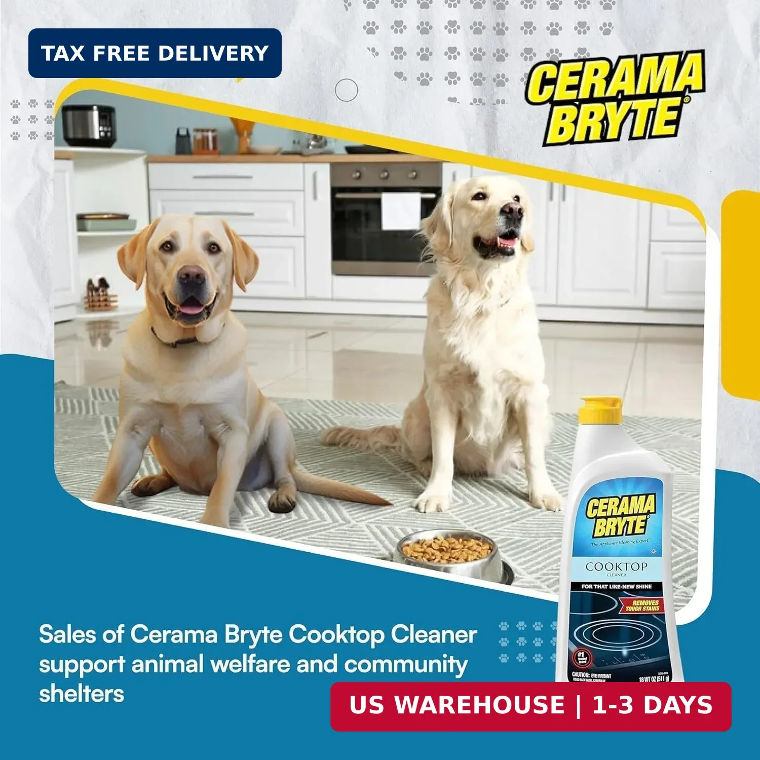 Cerama Bryte Glass Cooktop Cleaner Bundle, 18 oz Bottle & 10 Pads