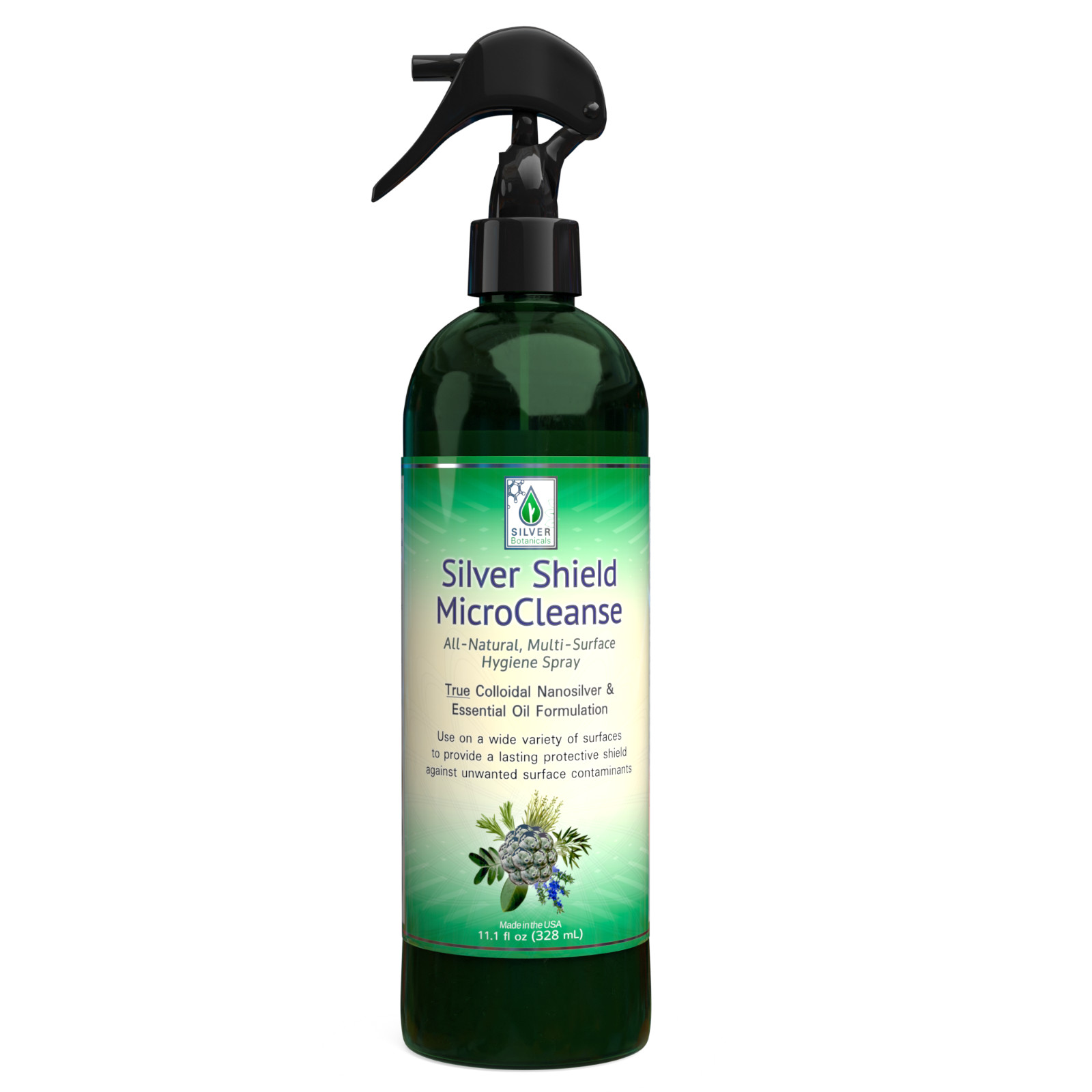 Silver Shield MicroCleanse, All-Natural, Multi-Surface Hygiene Spray, 11.1 fl oz