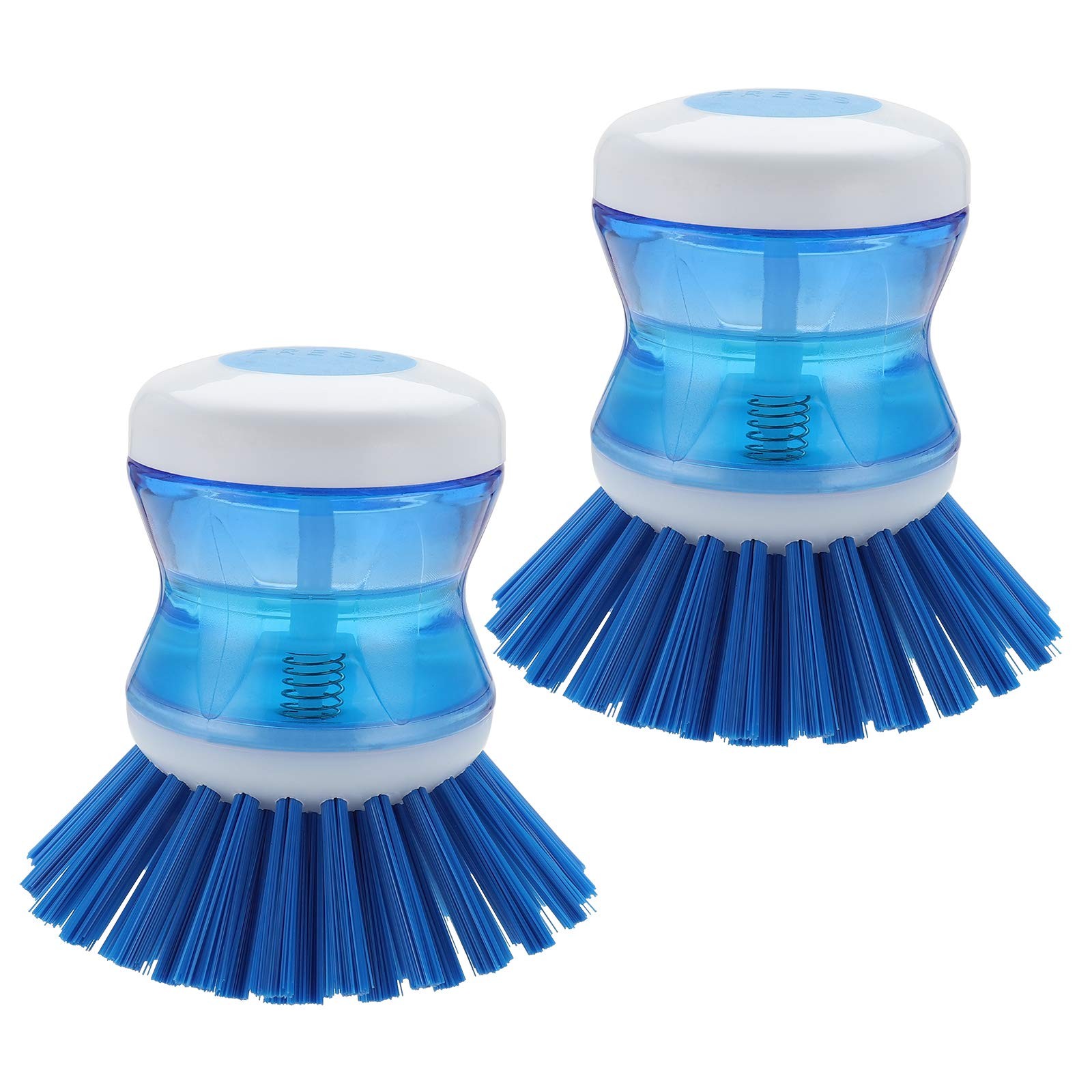Dish Brush with Soap Dispenser for Dishes Pot Pan Kitchen Sink Scrubbing, Blue 2