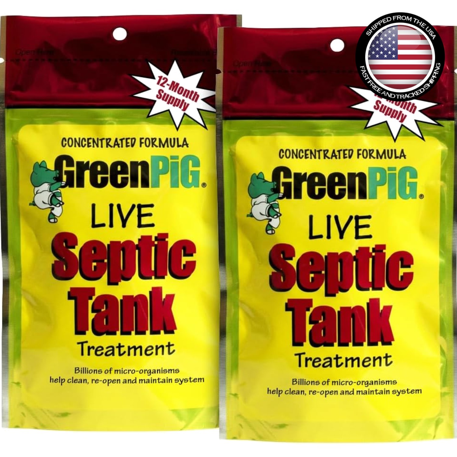 Septic Tank Treatment Packets 8 Count Environmentally Safe Enzyme Bacteria
