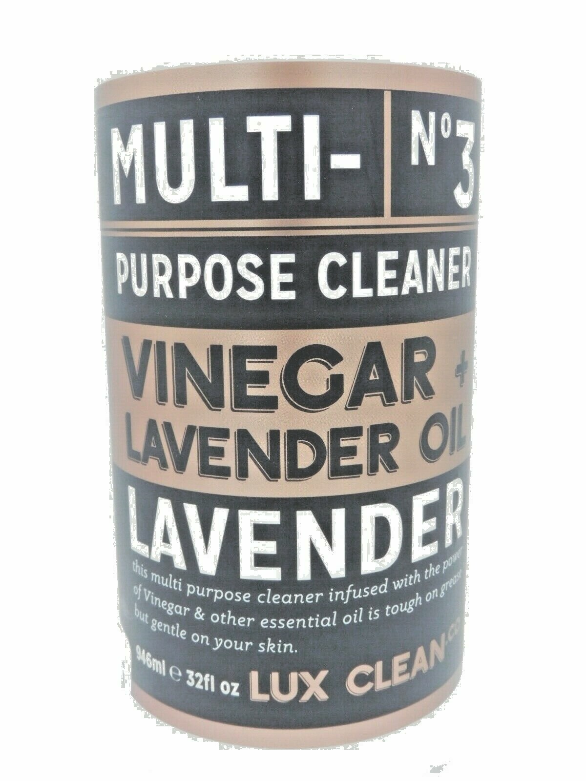 2 NEW Lux Clean Vinegar & Lavender Oil No 3 Multi Purpose Spray Cleaner 32 fl oz