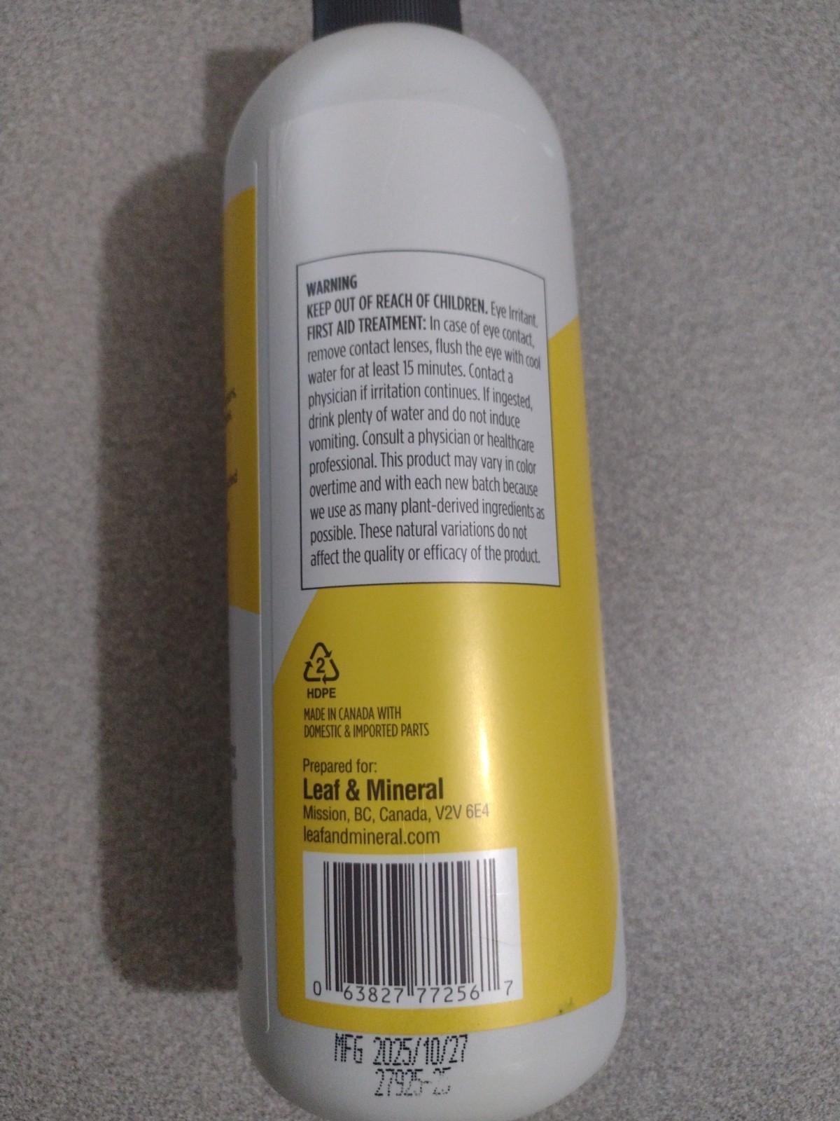 Leaf & Mineral Rinse Aid for Dishwasher – Lemon & Tangerine – 18 fl oz (532 mL)
