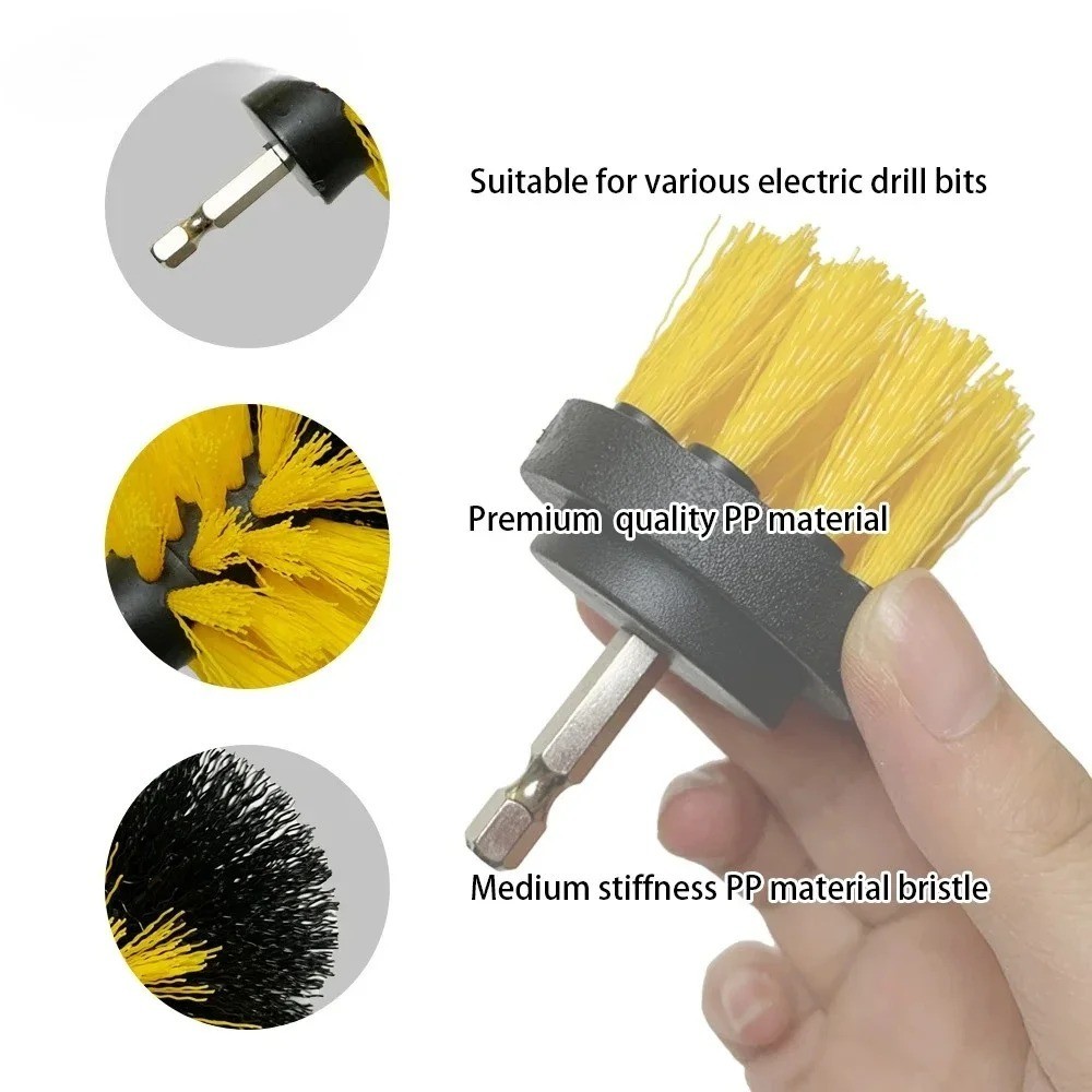 Nylon Drill Brush Set High Density Bristle Carpet Glass Cleaning Kit