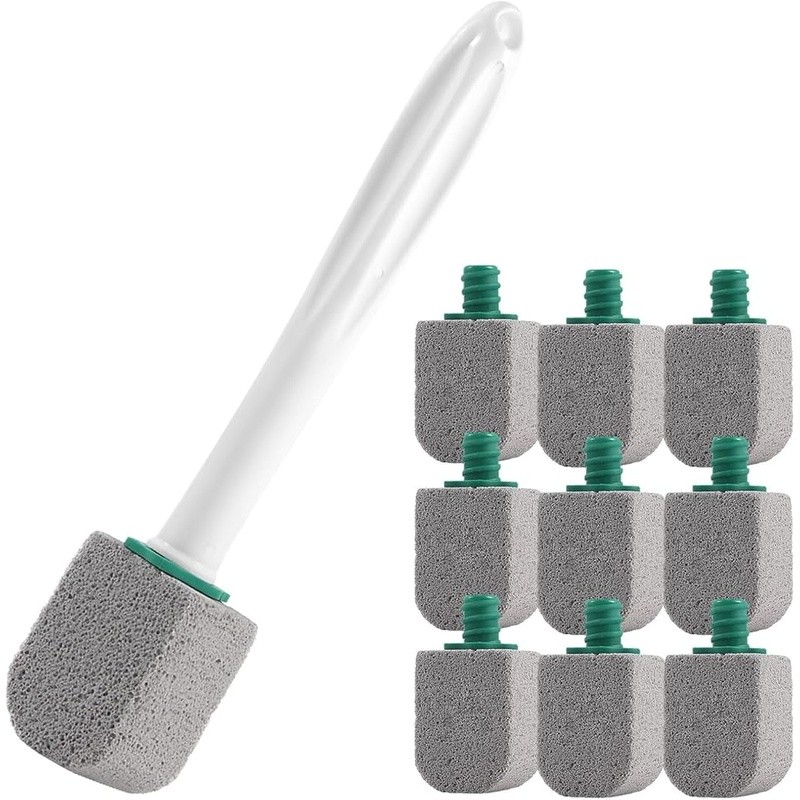Pumice Stone Toilet Cleaner Brush 10 Stones Handle High Quality Cleaning Tool US