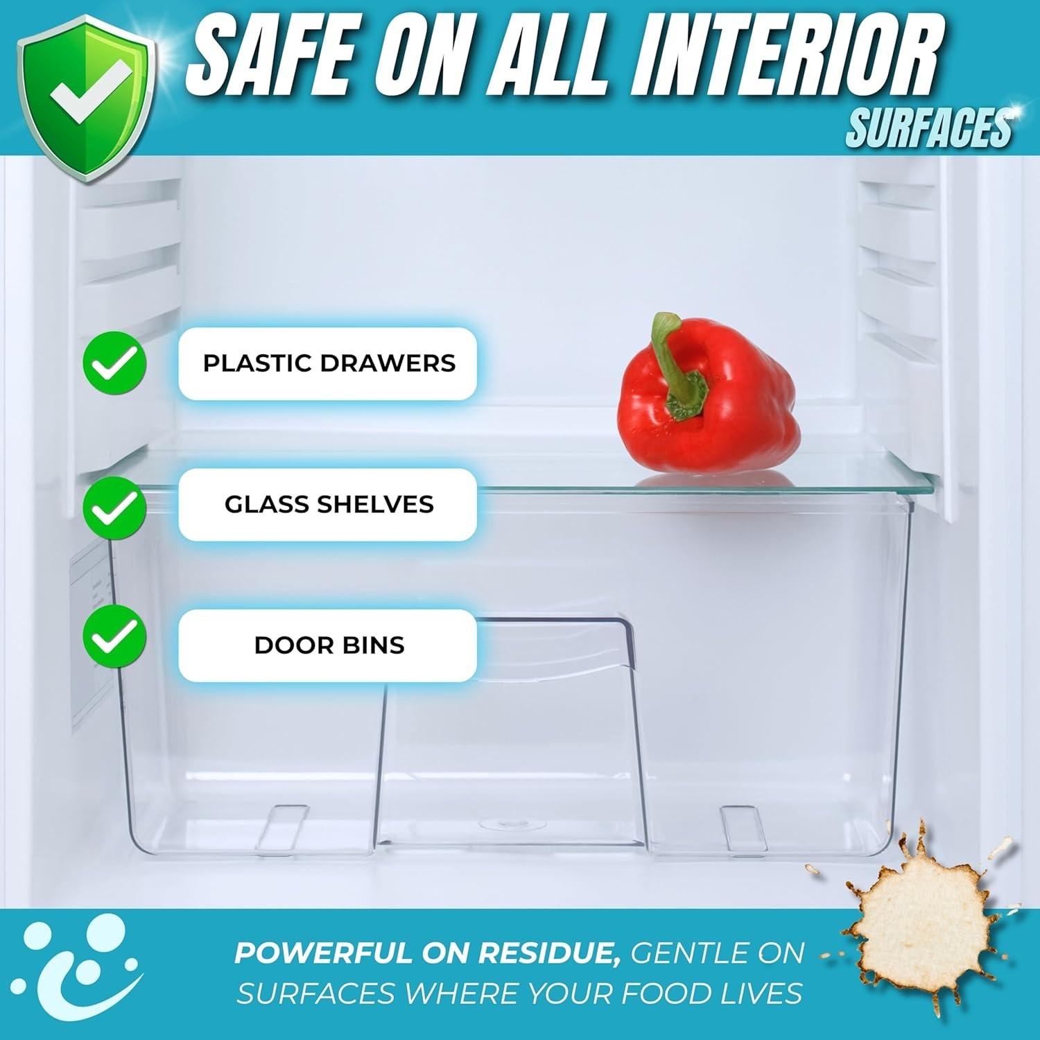 Fridge Cleaner – Cleans Inside Refrigerator for Spotless, Food-Contact Safe S…