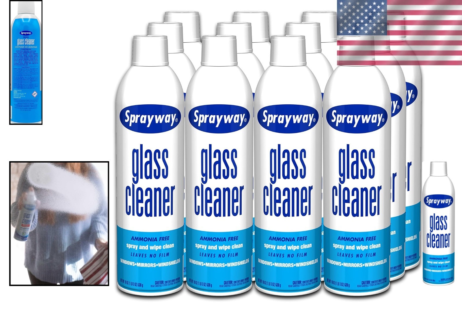 Heavy-Duty Glass Cleaner for Home & Auto, 19 oz. (12 Pack)