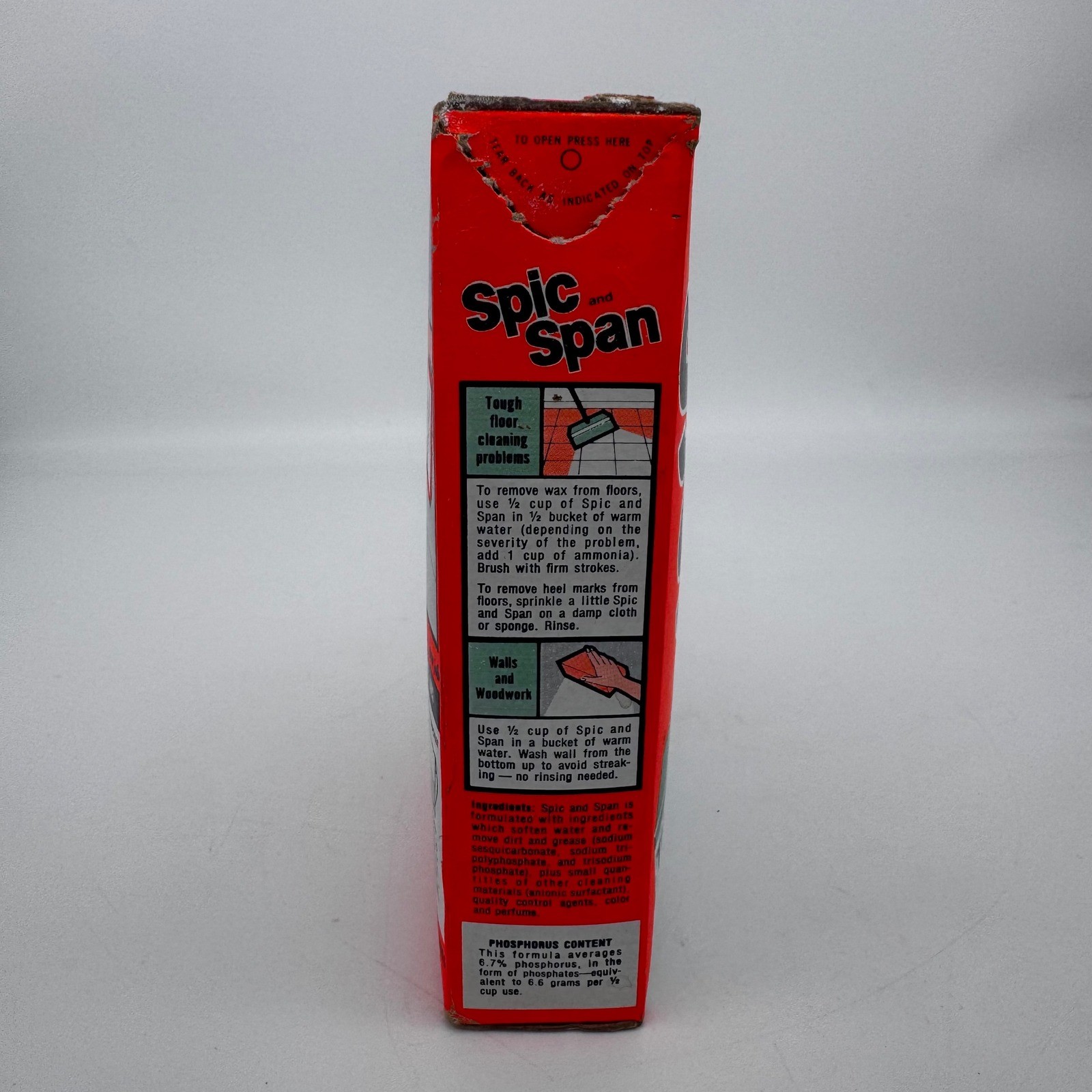 Vintage Spic and Span The Big Job Cleaner 16 oz Box Collectible Unused Collector
