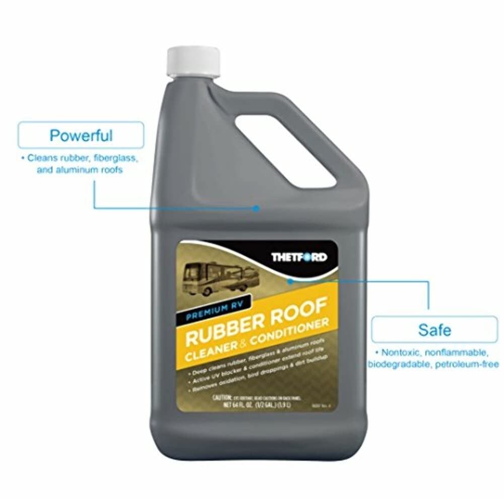 Premium RV Rubber Roof Cleaner – Non-Toxic, Non-Abrasive RV roof detergent 64…
