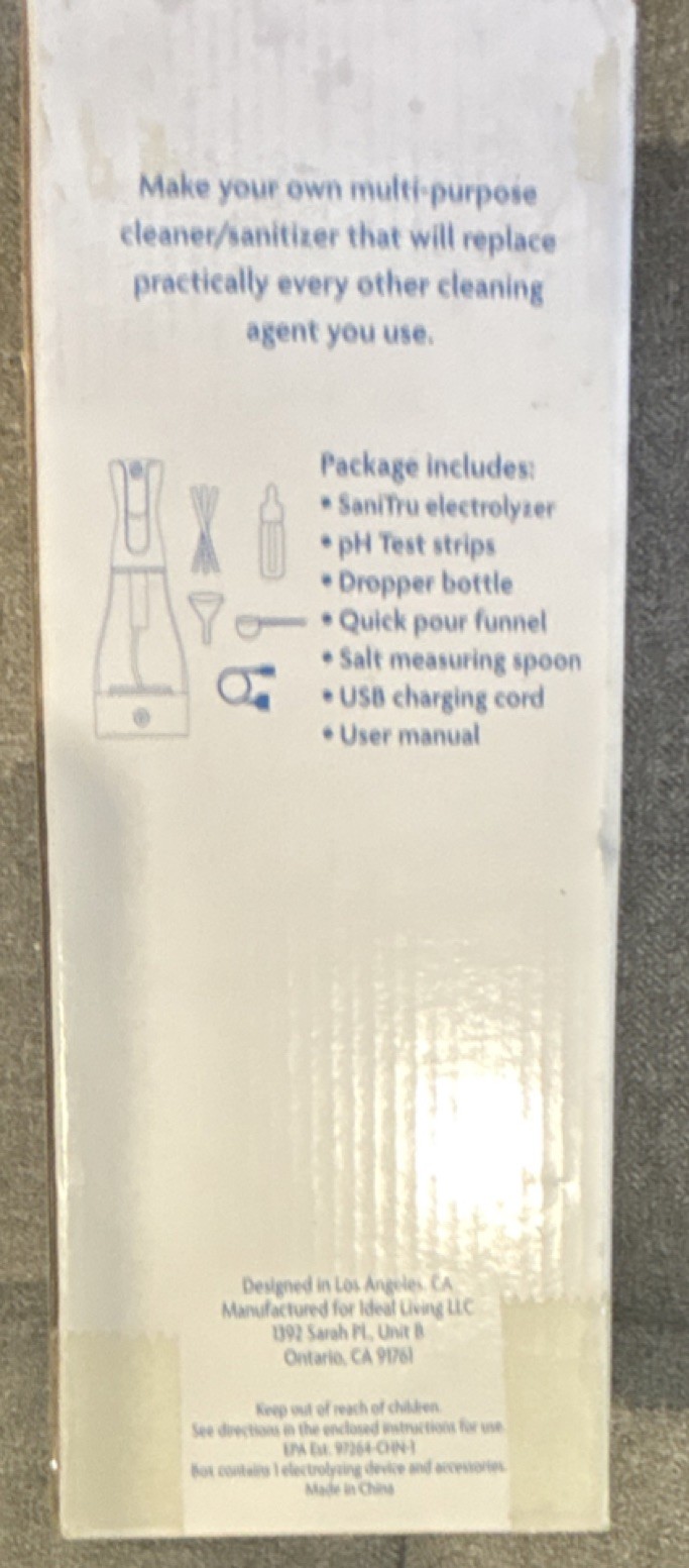 SaniTru Electrolyzed Cleaning Spray Maker USB Charging, Scent Free