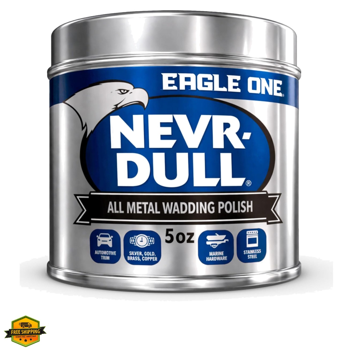 Nevr Dull All Metal Wadding Polish, Chrome and Metal Cleaner for Cars, Kitche…