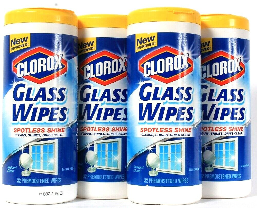 4 Glass Cleaner Spotless Radiant Shine 32 Count For Windows Tables Mirrors
