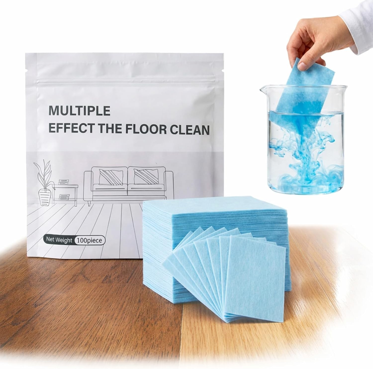100Pcs Multi-Effect Floor Clean Floor Cleaning Tablets For Home Kitchen US