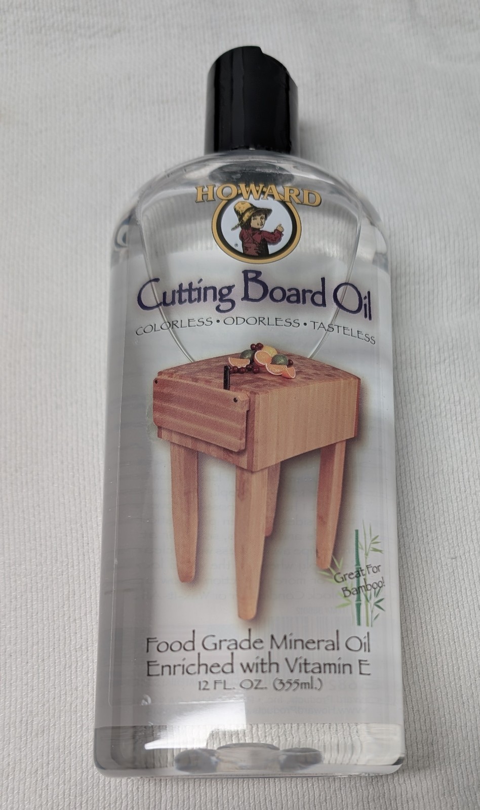 Howard Cutting Board Oil 12 FL OZ Clear, Odorless, Tasteless, Food Grade- NEW